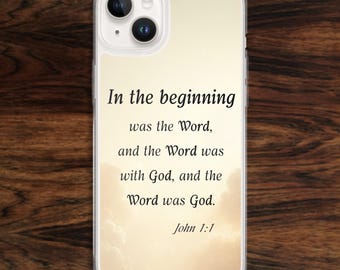 Bible verse iPhone case for Christian religious devout Catholic John 1:1 (17)