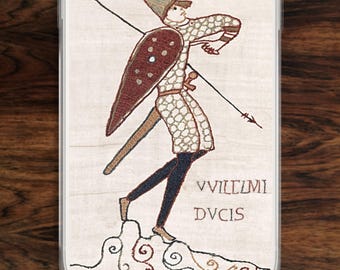 Medieval Bayeux Tapestry iPhone case, Norman Conquest History Gift, Knight tells Harold of William's arrival (17)
