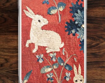 Medieval Rabbit Tapestry iPhone Case: Lady and Unicorn Art (17)