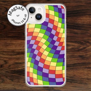 MagSafe: Abstract art iPhone case happier than ever with bright colors and minimalist design for iPhone models 14 & up
