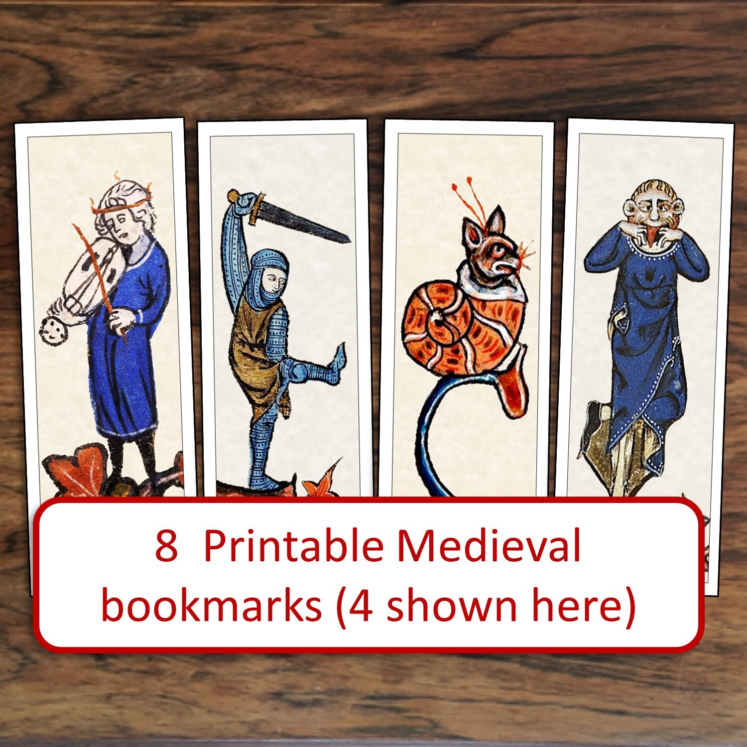 Medieval printable bookmarks for DIY party favors hostess | Etsy