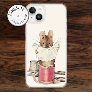 Beatrix Potter MagSafe iPhone Case: Tailor Mouse Reading, for models 14 - 17