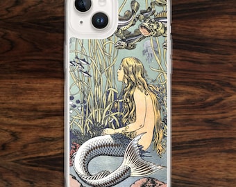 Little Mermaid iPhone case for fairy tale lovers, in fantasy art drawing by Ivan Bilibin (17)