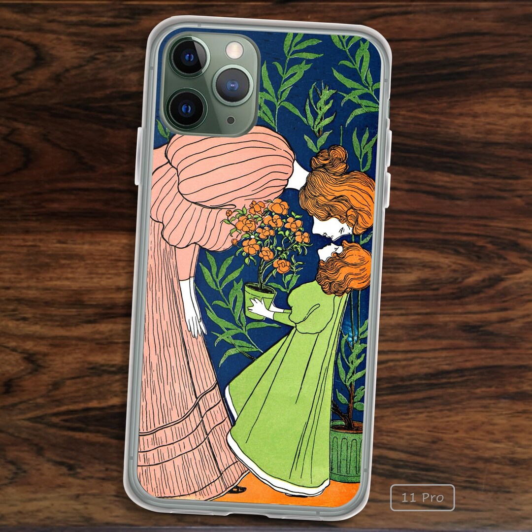 Mother Daughter iPhone Case With Pretty Color Cottagecore Scene - Etsy