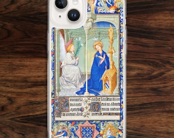 Medieval Book of Hours iPhone case with Christian text and images from Middle Ages (17)