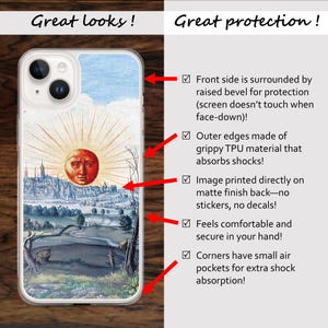Quirky Medieval Sun iPhone MagSafe Case: Boho Art Design for models 14 - 17 image 3