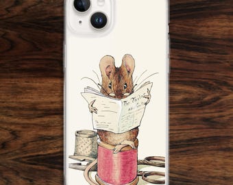 Beatrix Potter iPhone case with story book Tailor Mouse reading newspaper! (17)
