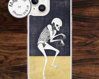 MagSafe Japanese Ukiyo-e Skeleton iPhone Case: Spooky Goth Art for iPhone models 14 - 17