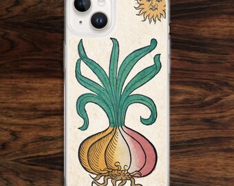 Medieval gardener iPhone Case with plant lover onion vegetable art (17)