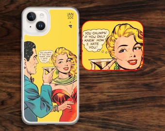 Funny iPhone case with feminist girl power retro vintage 50s comic book art (17)