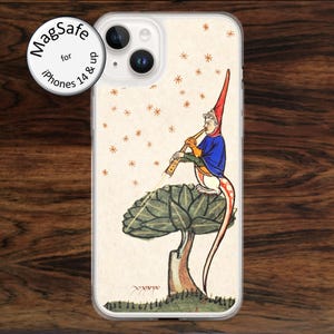 Quirky Medieval Flute Player iPhone case (MagSafe), for iPhone models 14 - 17