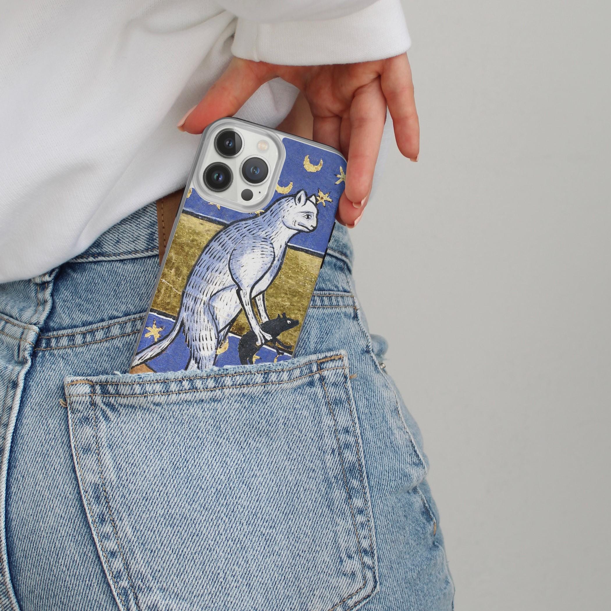 Funny Medieval IPhone Case with cat and Rat from Middle Ages Artist