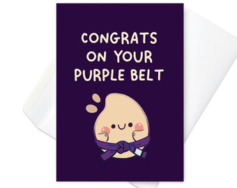 Purple Belt Promotion BJJ Card  | Congratulations Jiu jitsu purple belt card