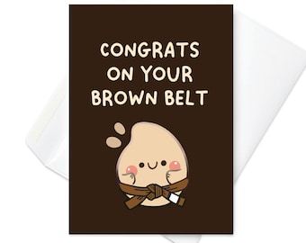 Brown Belt Promotion BJJ Card  | Congratulations Jiu jitsu brown belt card