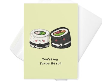 Favourite Sushi Roll BJJ Card  |  Friendship Card, Jiu Jitsu Card