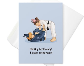 Birthday Jiu Jitsu Card: Lasso Celebrate BJJ Card
