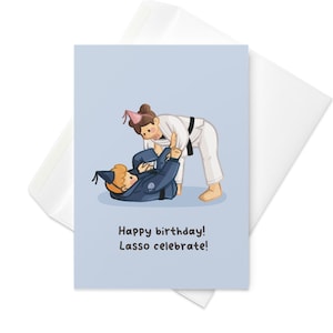 Geburtstag BJJ Karte - Lasso Feiern BJJ Karte | Alles Gute zum Geburtstag Jiu Jitsu Karte