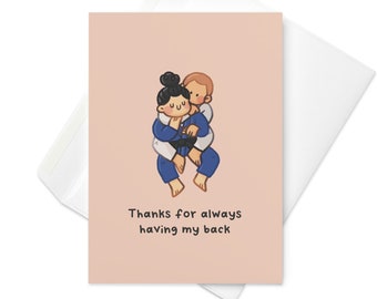 Thanks for having my back BJJ Card | Jiu jitsu valentines Card