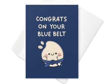 Blue Belt Promotion BJJ Card  | Congratulations bjj karate judo blue belt card