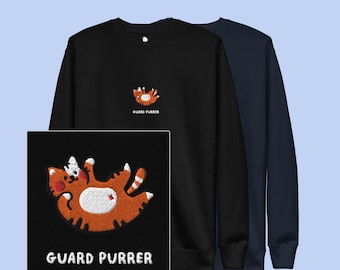 BJJ Cat Guard Puller Embroidered Crewneck | Jiu jitsu guard puller