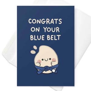 Blue Belt-promotie-BJJ-kaart | Gefeliciteerd bjj karate judo blauwe band kaart