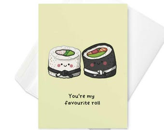 Sushi Roll BJJ Friendship Card