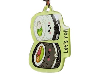 Jiu Jitsu Sushi Acrylic Keychain | BJJ Kawaii Charm