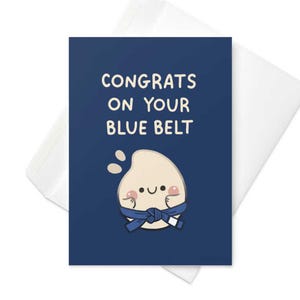 Blue Belt-promotie-BJJ-kaart | Gefeliciteerd bjj karate judo blauwe band kaart