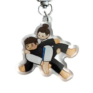 Llavero con arco y flecha de BJJ / Charm kawaii de Jiu Jitsu