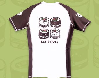 Sushi BJJ Rash Guard Mens Womens Kids | Lets Roll Jiu jitsu Rashie
