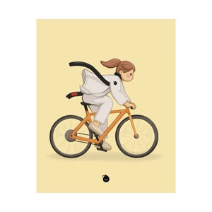 BJJ Biking to Jiu Jitsu Training Art Print Jiu jitsu poster image 2