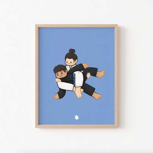 BJJ Bow and Arrow Cute Art Print | Jiu jitsu poster