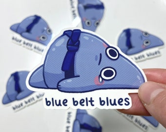 Blue Belt Blues Jiu Jitsu Sticker |  BJJ Sticker, Grappling Sticker, Waterproof Decal