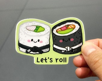 Lets Roll Sushi Jiu Jitsu Sticker |  BJJ Sticker, Grappling Sticker, Vinyl decal, Car, Laptop,  Jujitsu Waterproof Decal