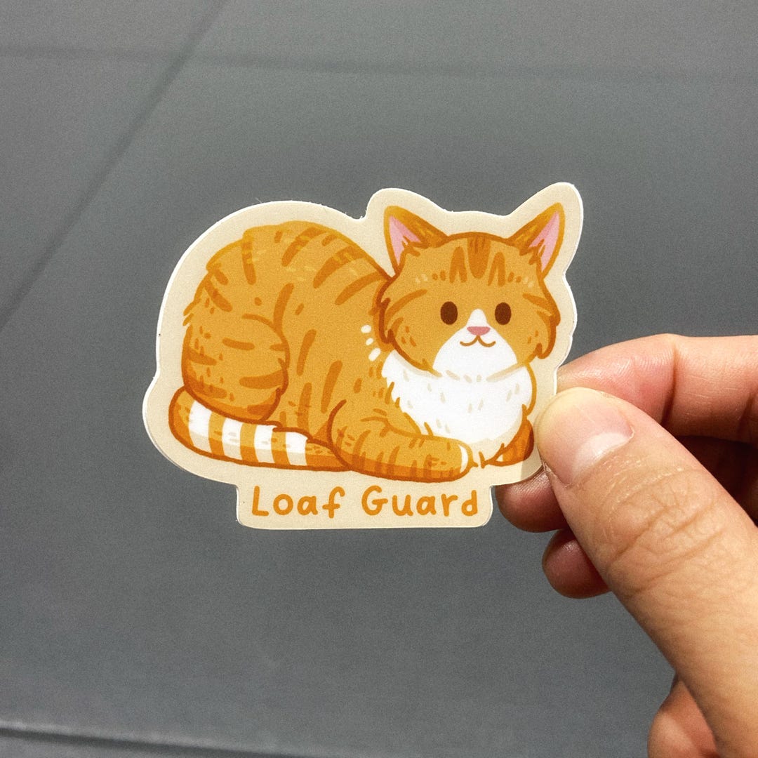 Sticker 3288 BJJ Cat Loaf Guard Sticker: Jiu Jitsu Grappling Waterproof Vinyl ...