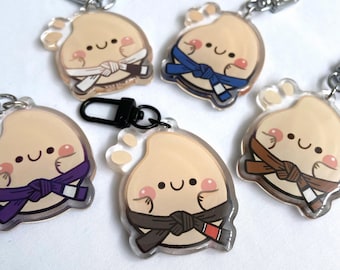 Jiu Jitsu Belt Rank Keychain: Double-Sided Acrylic BJJ Charm