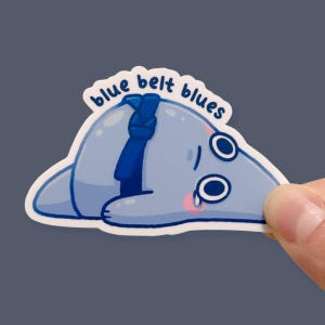 Blue Belt Blues Jiu Jitsu Sticker: Waterproof BJJ Decal