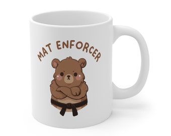 BJJ Mat Enforcer Mug | Cute Jiu Jitsu Mug, BJJ Funny Gift, Cute Martial Arts Gift, Jiu jitsu gift idea