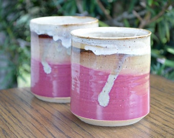 Pink Handmade Pottery Tumbler, 12oz