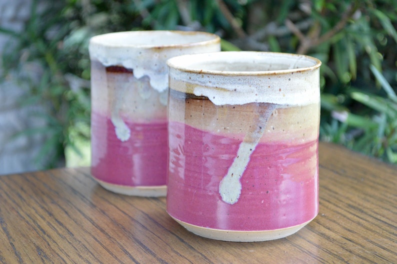 Pink Handmade Pottery Tumbler, 12oz image 1