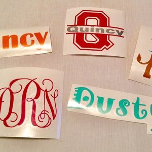 Name Decal Vinyl Decal Name Sticker Word Decal Monogram Decal Word Sticker Yeti Decal Laptop Decal Monogram Name Any Word image 4