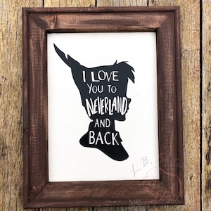 Peter Pan - Nursery Decor - Baby Shower Gift - Reverse Canvas