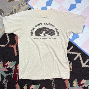 Vintage 80s 1980s Denver Dumb Friends League T-Shirt Short Sleeve Adopt a Friend Medium