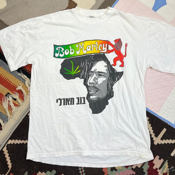 Vintage 90s 1990s Bob Marley Bootleg Graphic T-Sh… - image 2
