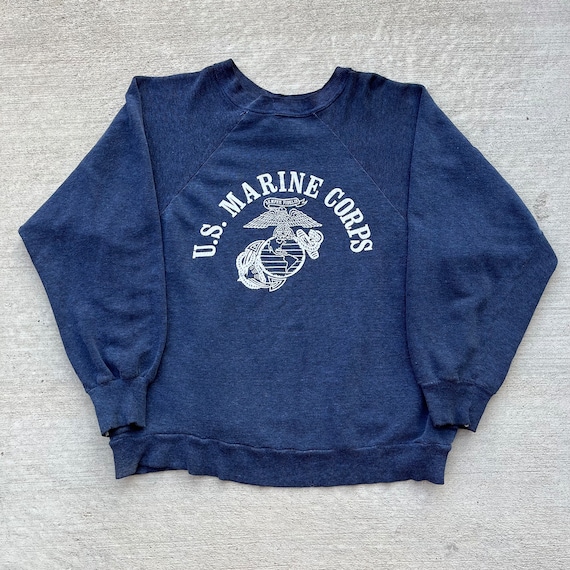 Vintage 70s 80s US Marine Corps Spellout Graphic Crewneck