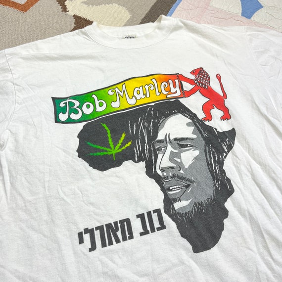 Vintage 90s 1990s Bob Marley Bootleg Graphic T-Sh… - image 1