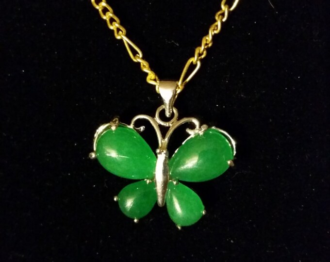 Genuine Jade Butterfly Necklace Etsy