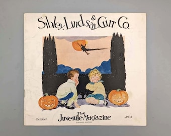 Sibley, Lindsay & Curr Company, The Juvenile Magazine, Oktoberausgabe, Vintage Fiction and Craft Periodical for Kinder (1931)