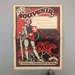 Le Tournoi des roses de Pasedena, enveloppe postale souvenir vintage avec 16 cartes postales (1929)