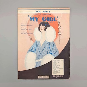 Harry Archer, &quot;You & I,&quot; from &quot;My Girl,&quot; Vintage Broadway Sheet Music (1924)